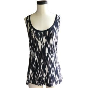 Banana Republic Luxe Touch Navy Ikat Print Tank